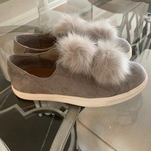 Steve Madden Slip On Sneakers with Faux Fur Pom Pom